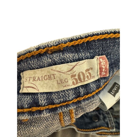 Levis 505 Straight Leg Women 8M Blue Denim Jeans Mid Rise Casual Everyday - Picture 5 of 6